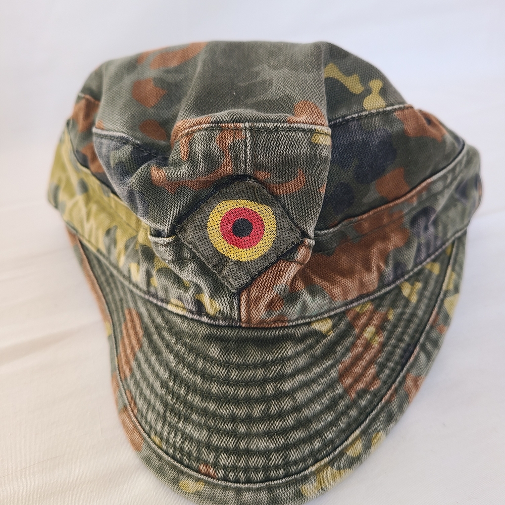 Vintage 1996 German Military Army Camouflage Hat Vtg Albert Kempf 90s Camo Sz S
